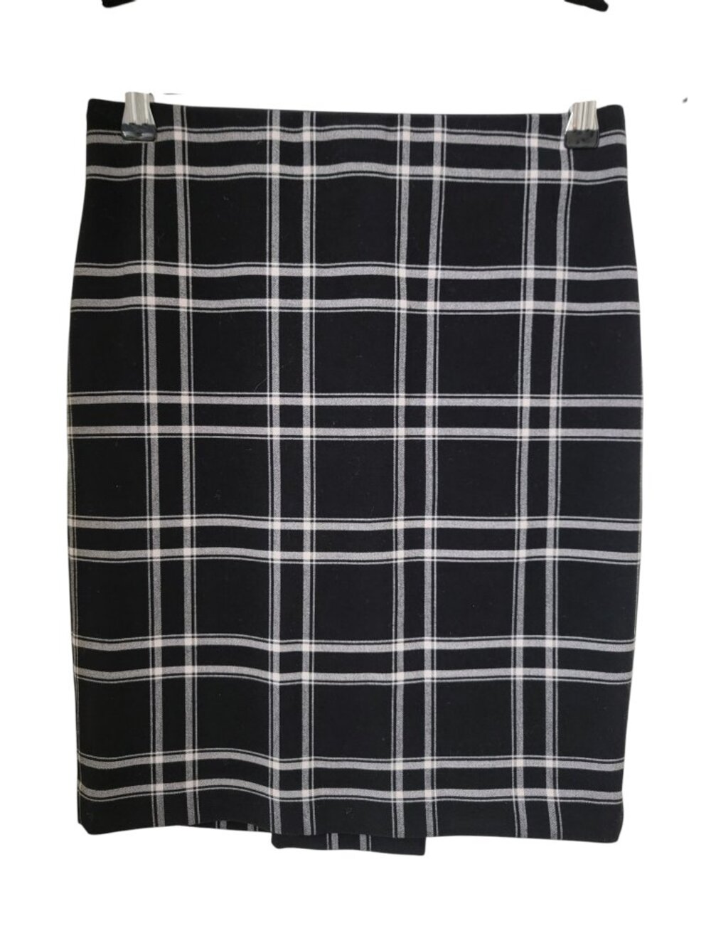 LOFT Size 0P Black, White & Gray Plaid Pencil Skirt